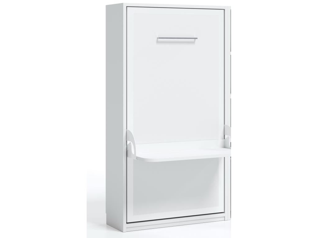 Lit escamotable verticale 140x190 avec bureau Studante-Façade Noyer SRLS48003