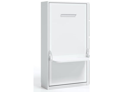 Lit escamotable verticale 140x190 avec bureau Studante-Façade Noyer SRLS48003