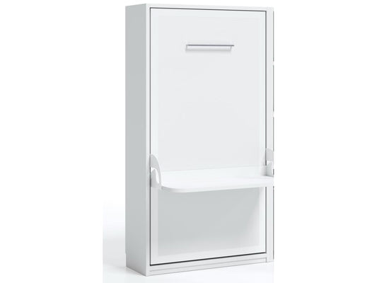 Lit escamotable verticale 140x190 avec bureau Studante-Façade Noyer SRLS48003