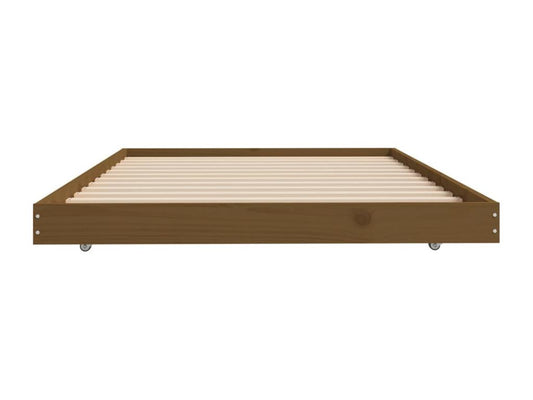 Cadre de lit sans matelas marron miel 100x200cm bois pin massif
