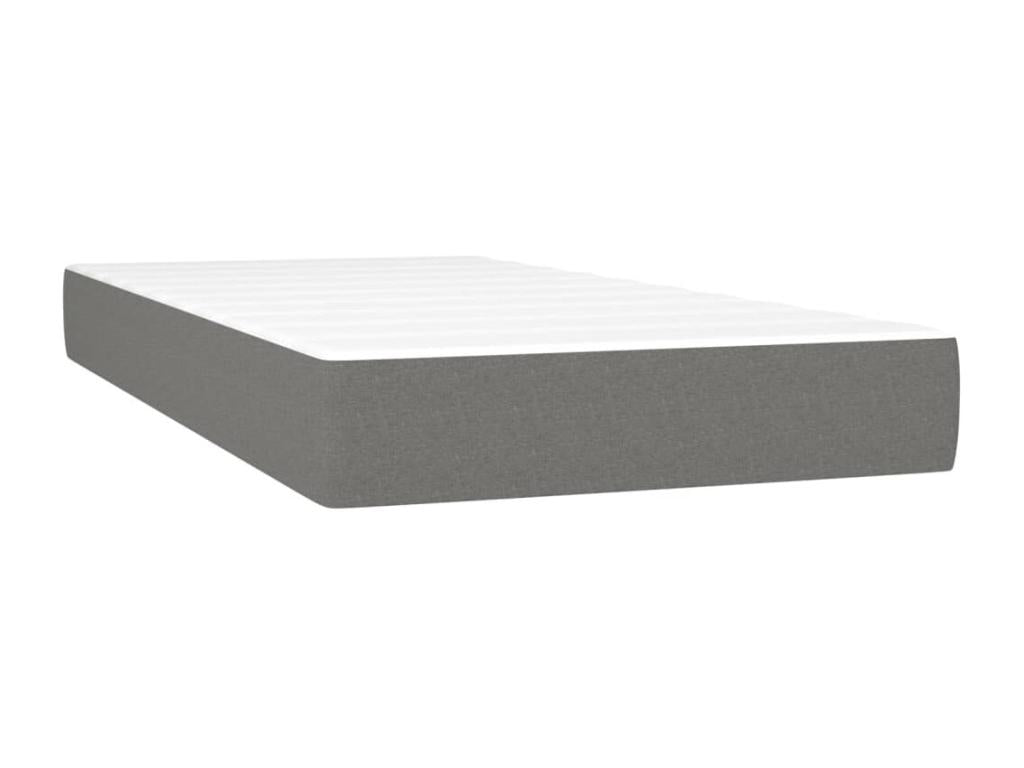 Lit à sommier tapissier avec matelas Gris foncé 200x200cm Tissu