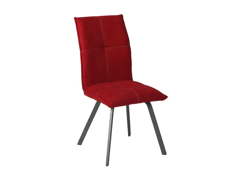 Meublori - Lot de 2 Chaises Tissu Coloris Rouge