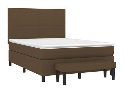 Lit à sommier tapissier avec matelas Marron foncé 140x190 cm