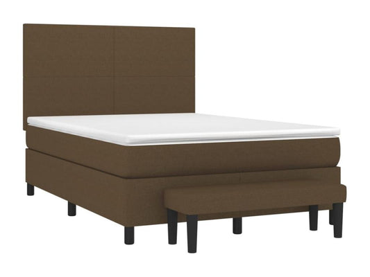 Lit à sommier tapissier avec matelas Marron foncé 140x190 cm