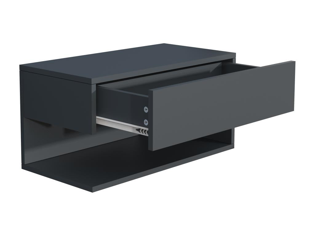 Tiroir mural en bois Meublori Table de nuit murale Tiroir Console Table de nuit Usal XL 60 cm Anthracite