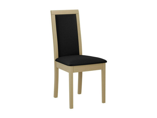 Chaise Victorville 343 Noir - Meublori chêne 93x45x41cm Tapisserie En bois Bois