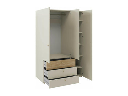 Armoire Meublori 100 Meublori - Beige - Chêne 185x120x60cm