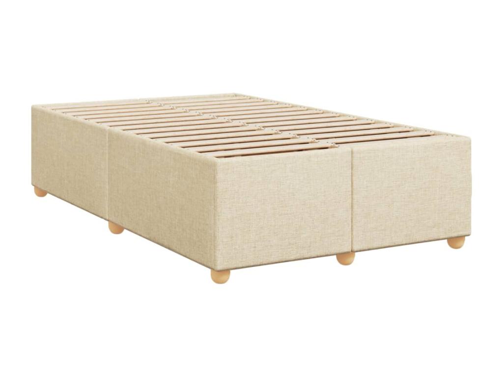 Sommier à Meublori de lit avec matelas crème 120x190 cm tissu