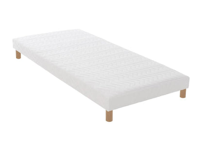 Ensemble matelas mémoire de forme et mousse HR Meublori avec sommier - confort français Dimensions - 90x190 cm Sommier - Blanc