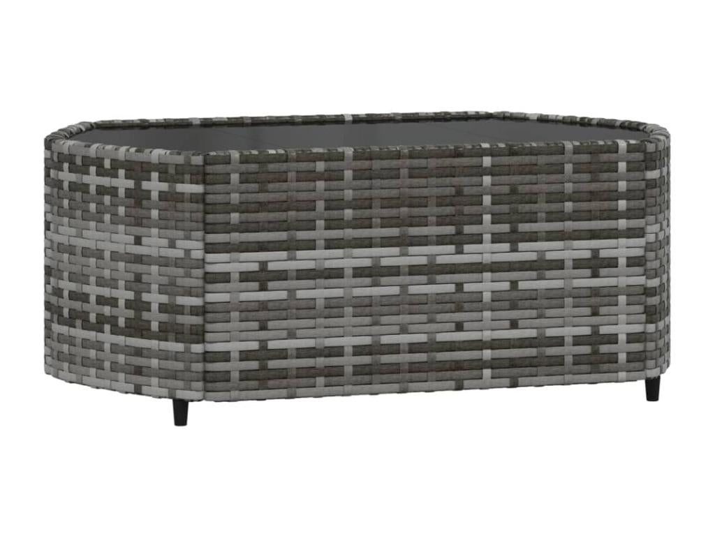 Salon de jardin 3 pcs avec coussins Gris Résine tressée