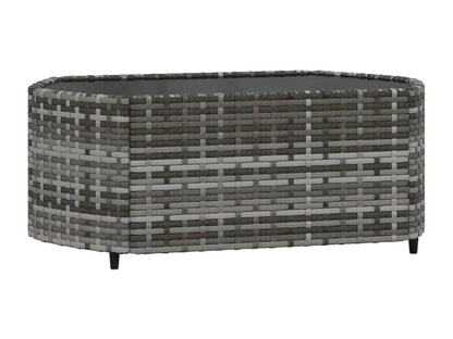 Salon de jardin 3 pcs avec coussins Gris Résine tressée