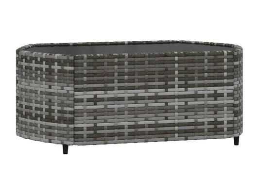 Salon de jardin 3 pcs avec coussins Gris Résine tressée