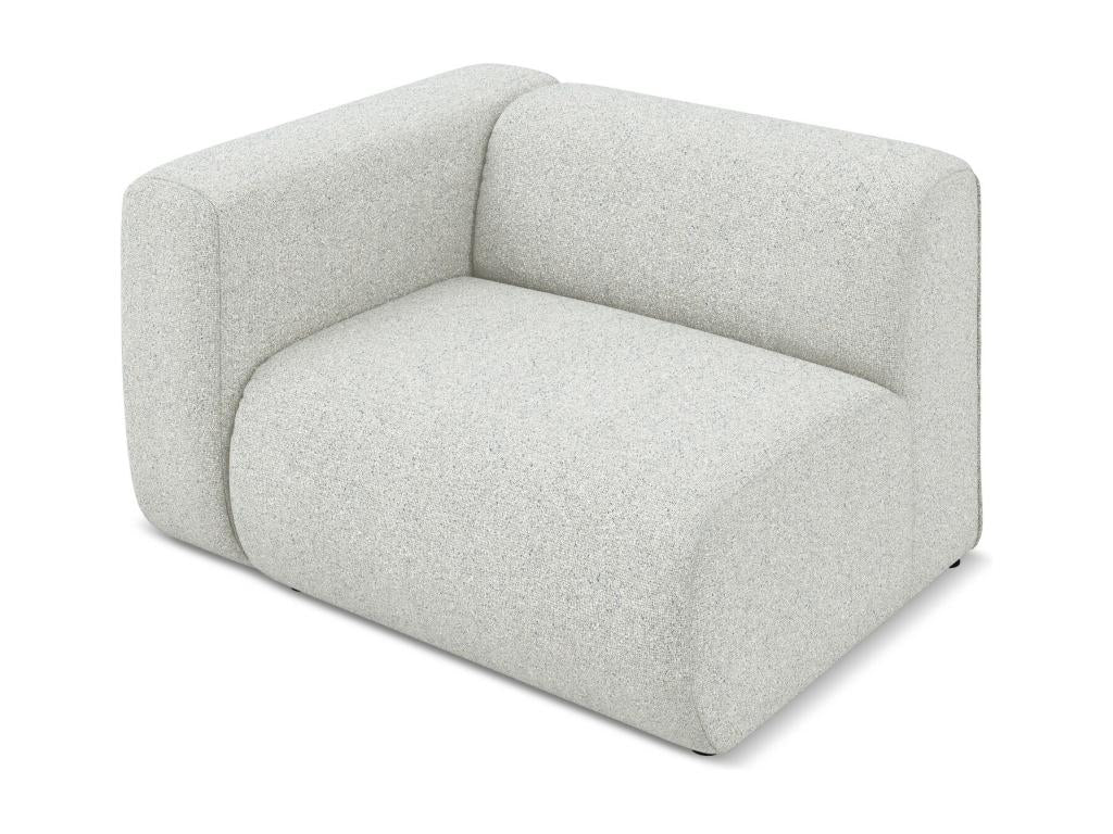 Module with left-hand armrests in textured fabric - beige - Meublori