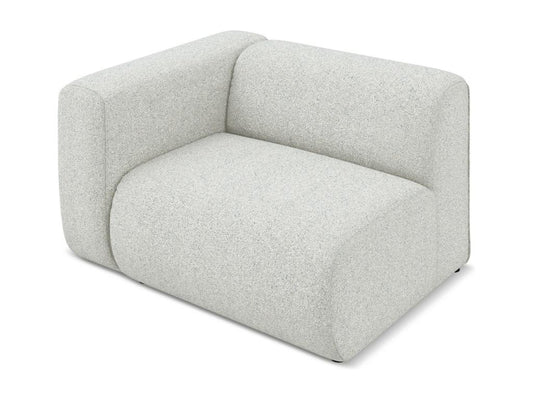 Module with left-hand armrests in textured fabric - beige - Meublori