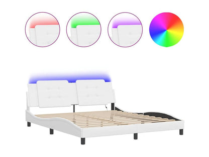 Cadre de lit avec Meublorières LED noir 180x200 cm similicuir