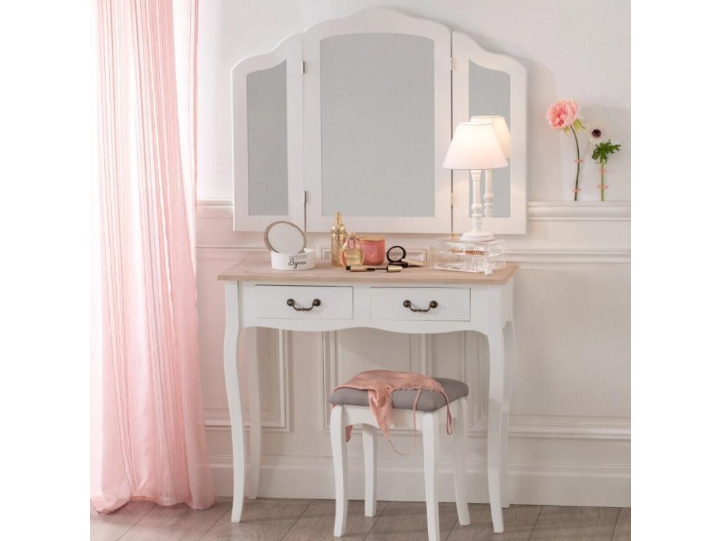 Console 2 Tiroirs Meublori 86cm Naturel