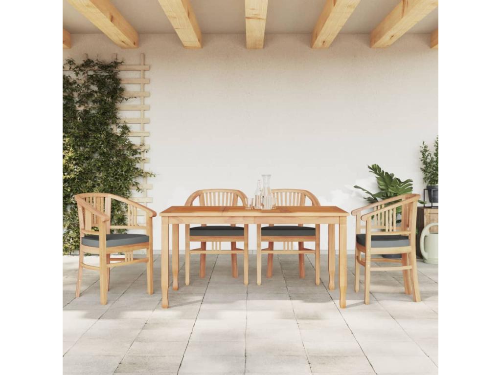 Ensemble à manger de jardin 5 pcs Bois de teck massif BVWG11653