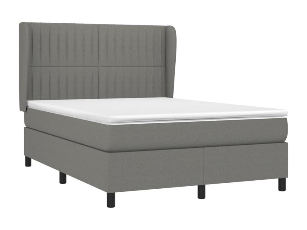 Sommier à Laviecasa de lit avec matelas Gris foncé 140x190cm Tissu YJXV99288
