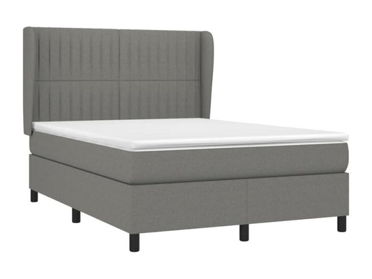 Sommier à Laviecasa de lit avec matelas Gris foncé 140x190cm Tissu YJXV99288