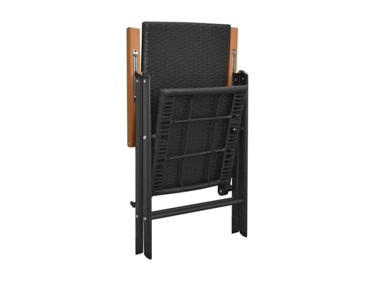 Chaises empilables de jardin 2 pièces Résine tressée Noir EEFV83614