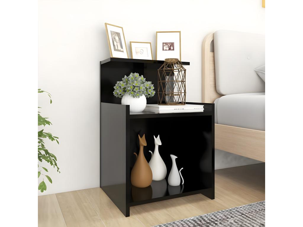 Tables de chevet 2 pcs Noir 40x35x60 cm Aggloméré