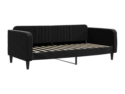 Lit de repos noir 100x200 cm velours