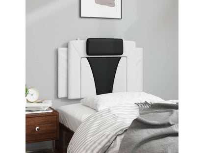 Coussin de tête de lit noir et blanc 90cm similicuir