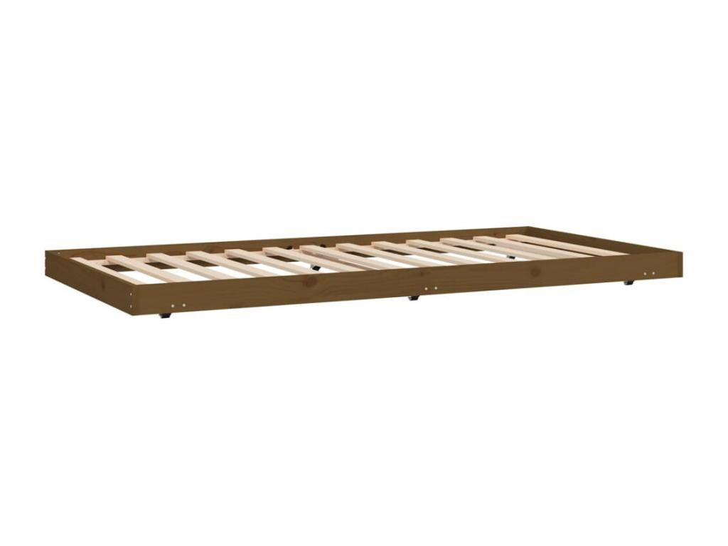 Cadre de lit sans matelas marron miel 100x200cm bois pin massif