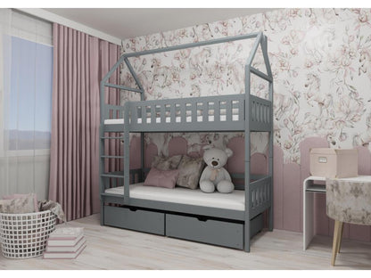 Lit cabane Meublori HB005 90x200 cm Gris