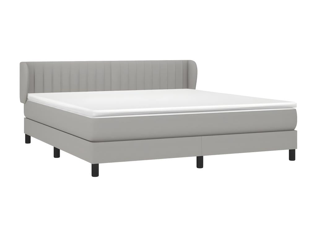 Sommier à Meublori de lit avec matelas Gris clair 180x200 Tissu