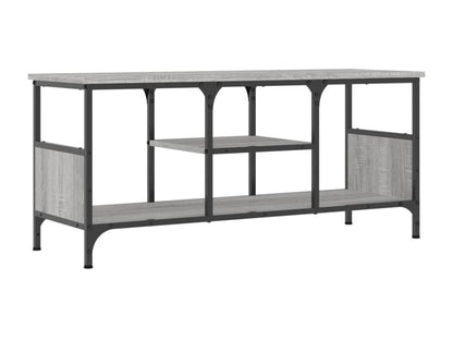 Meuble TV Meublori gris 100x35x45 cm bois d'ingénierie et fer