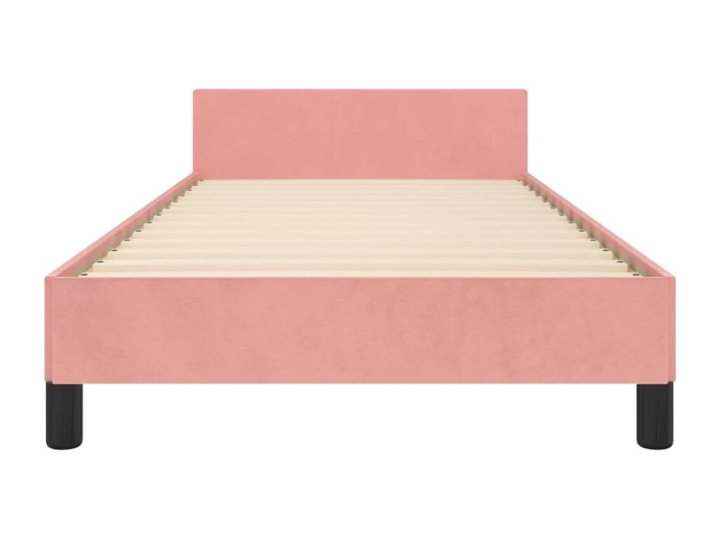 Cadre de lit sans matelas rose 100x200 cm velours