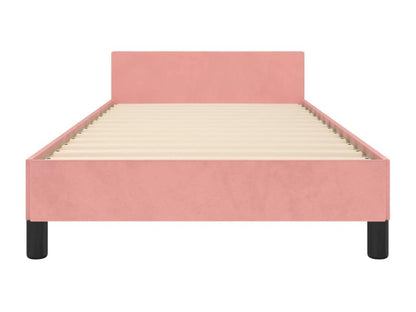 Cadre de lit sans matelas rose 100x200 cm velours
