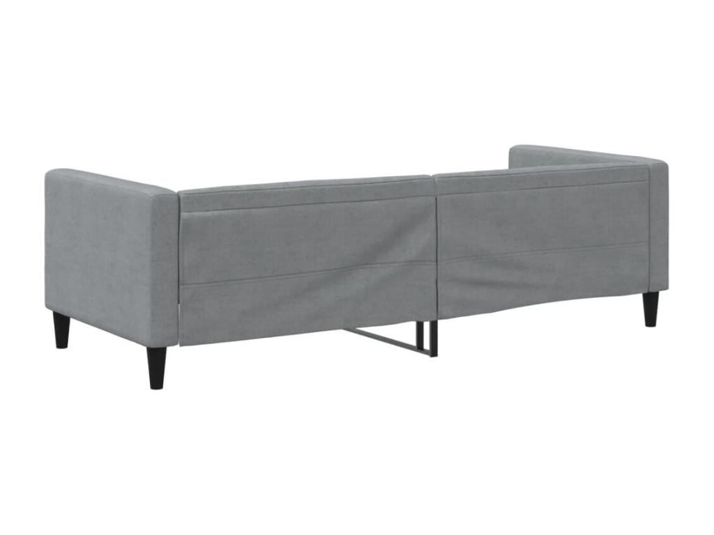 Lit de repos gris clair 90x190 cm tissu